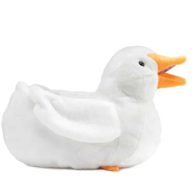 Peluche marionnette canard blanc