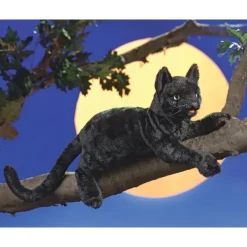 Peluche marionnette chat noir