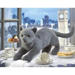 Peluche marionnette Chat ronronnant