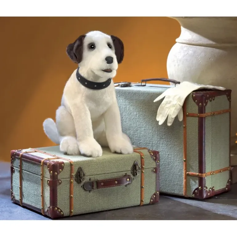 Peluche marionnette Chien Terrier assis