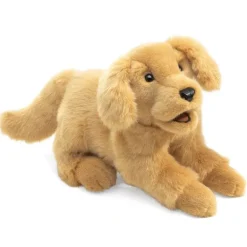 Peluche marionnette Chiot Golden Retriever