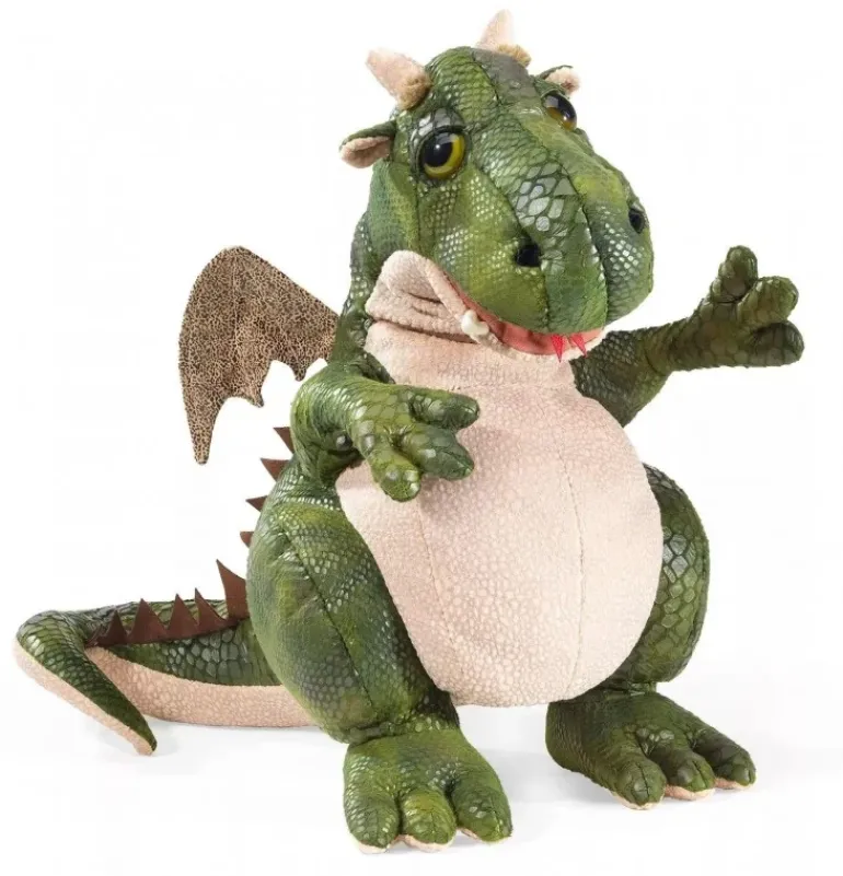 Peluche marionnette dragon amical