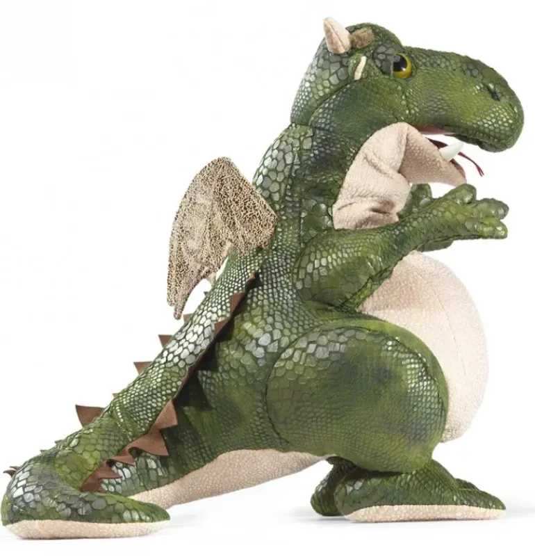 Peluche marionnette dragon amical