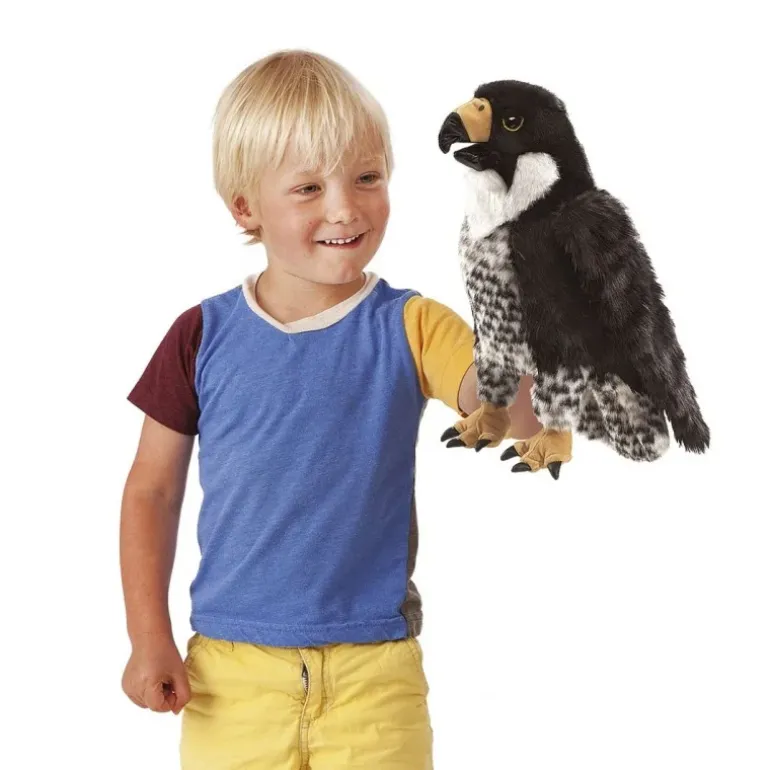Peluche marionnette Faucon pèlerin