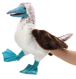 Peluche marionnette fou à pieds bleus