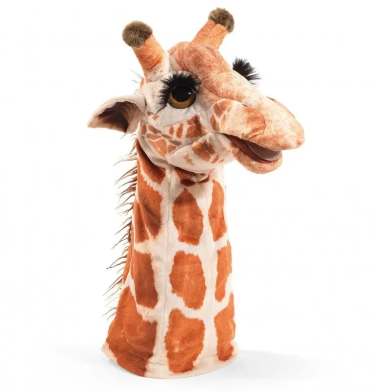 Peluche marionnette girafe