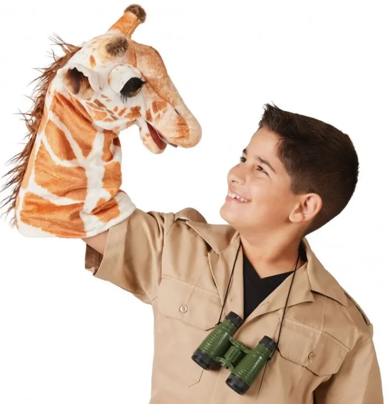 Peluche marionnette girafe