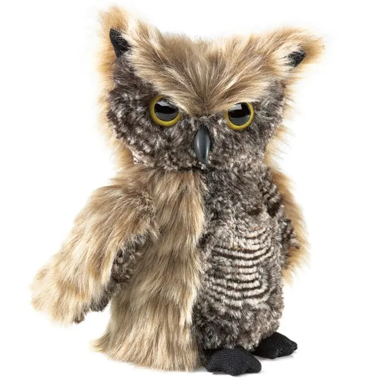 Peluche marionnette Hibou petit-duc