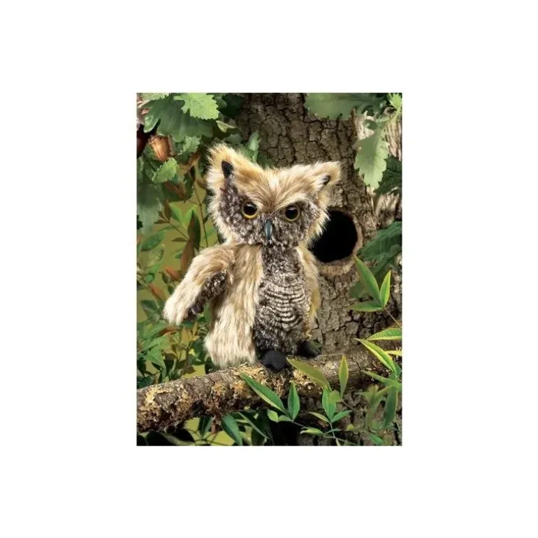 Peluche marionnette Hibou petit-duc