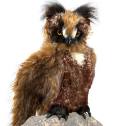 Peluche marionnette Hibou Grand-duc d'Amérique