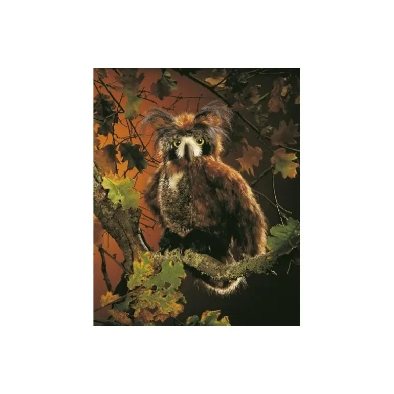 Peluche marionnette Hibou Grand-duc d'Amérique