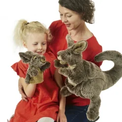 Peluche marionnette Kangourou avec bébé