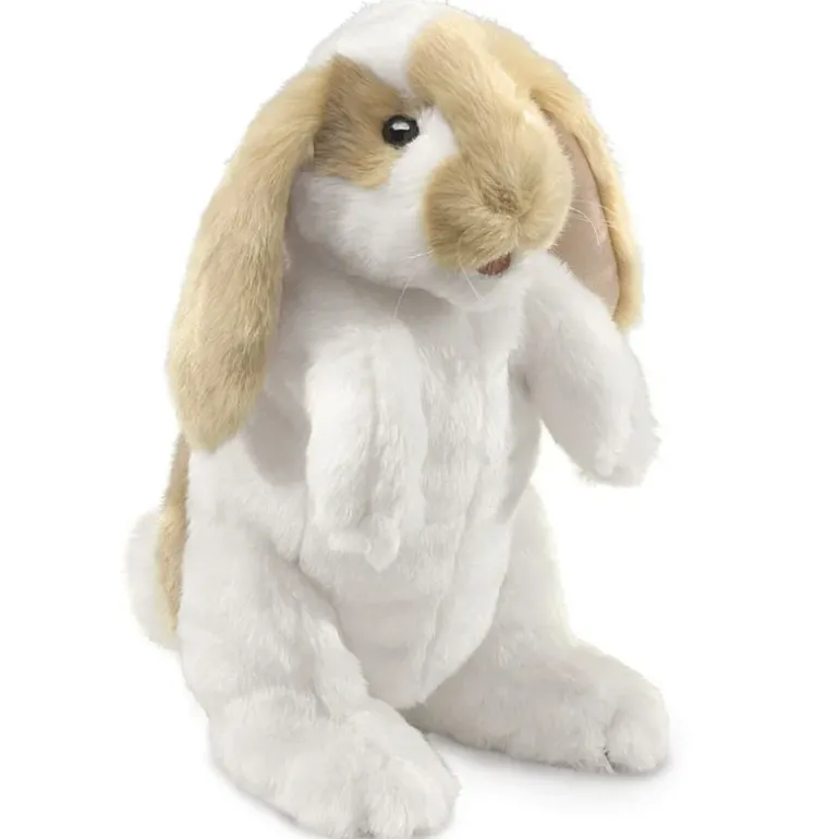 Peluche marionnette Lapin bélier debout