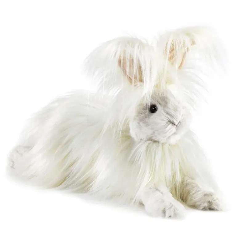 Peluche marionnette Lapin angora
