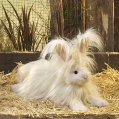 Peluche marionnette Lapin angora