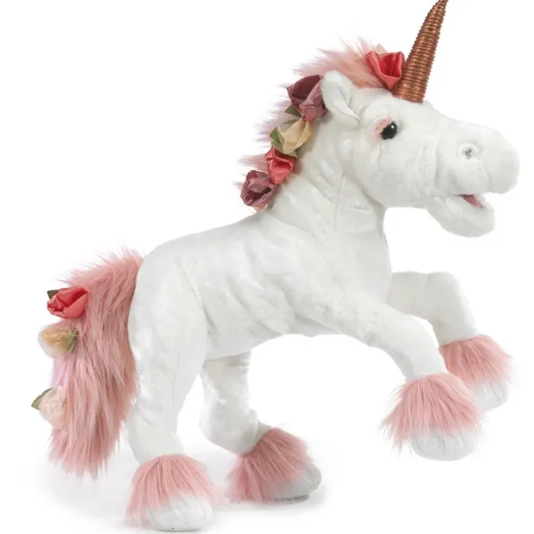 Peluche marionnette Licorne
