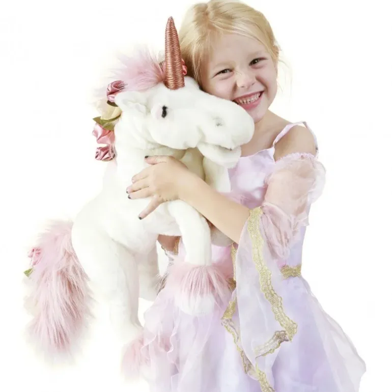 Peluche marionnette Licorne