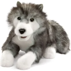 Peluche marionnette Loup polaire