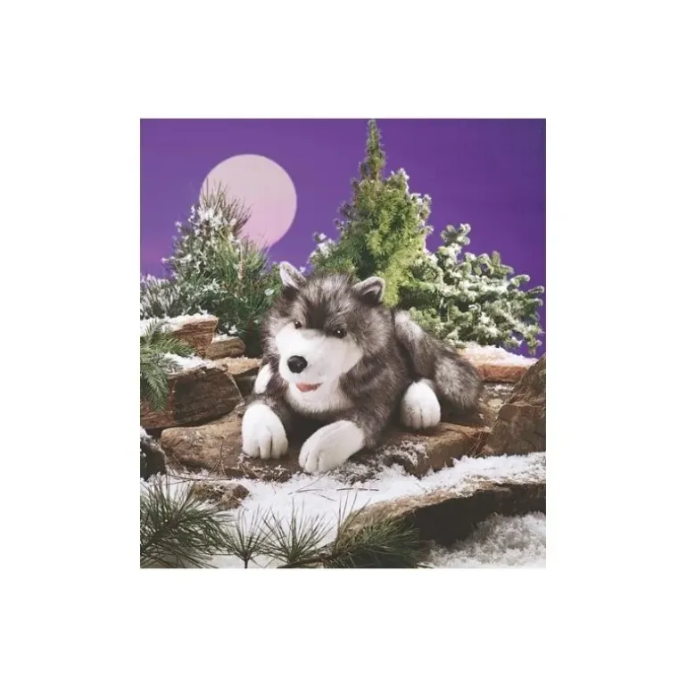 Peluche marionnette Loup polaire