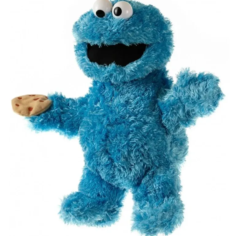 Peluche marionnette Macaron de 1 rue Sésame - 33 à 37 cm