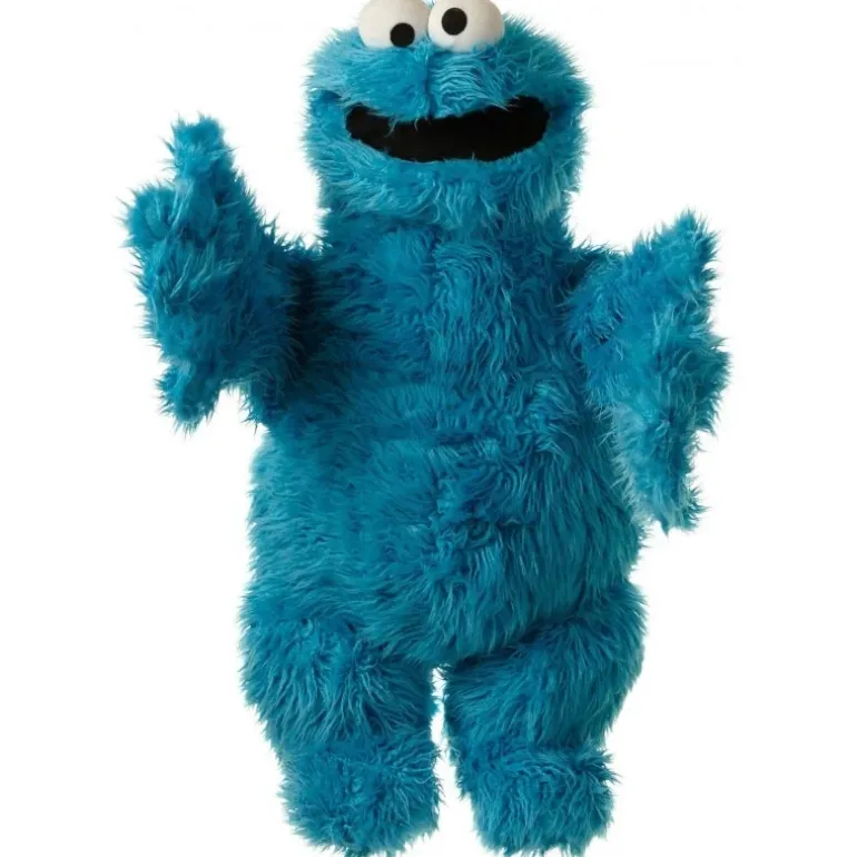Peluche marionnette Macaron de 1 rue Sésame - 45 cm