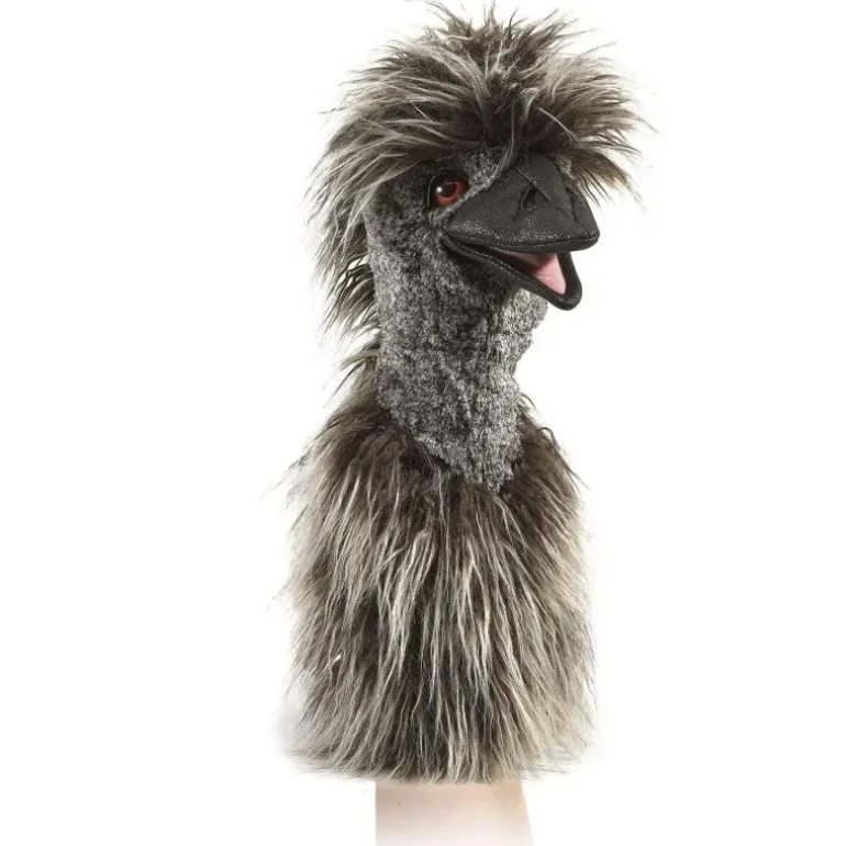 Peluche marionnette émeu