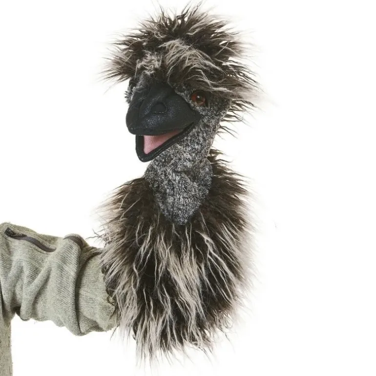 Peluche marionnette émeu