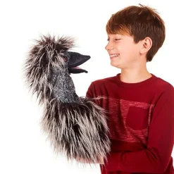 Peluche marionnette émeu
