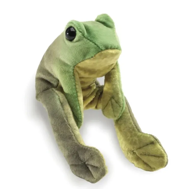 Peluche marionnette Mini grenouille assise
