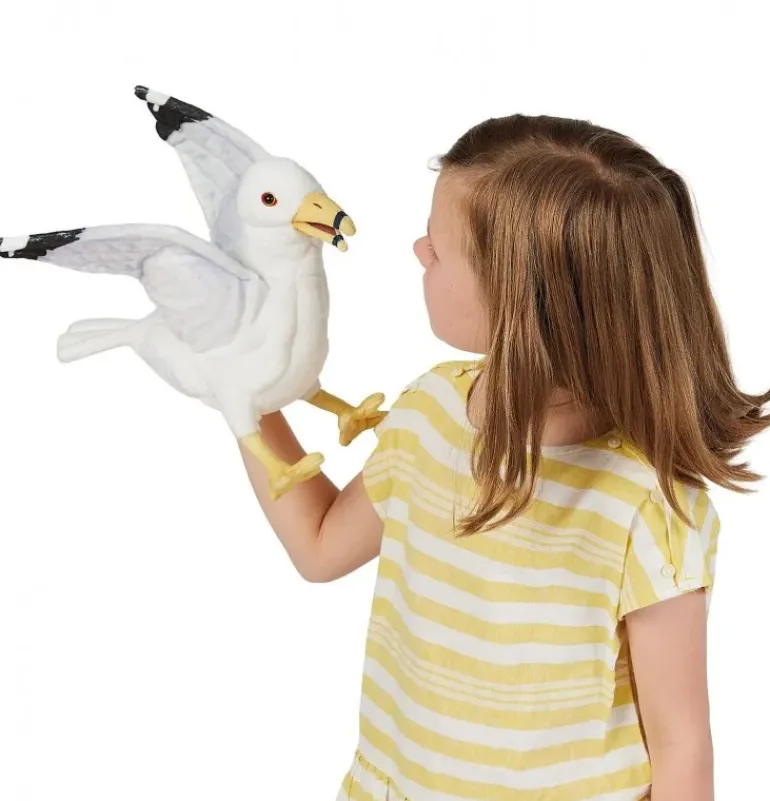 Peluche marionnette mouette