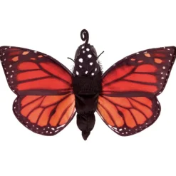 Peluche marionnette Métamorphose du papillon monarque