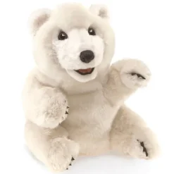 Peluche marionnette Ours polaire assis