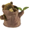 Peluche marionnette Ours dans un tronc d'arbre