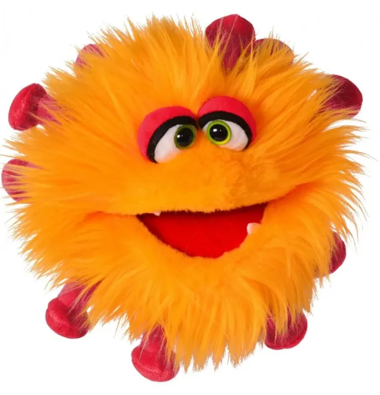 Peluche marionnette petit monstre virus Gisa Grippchen