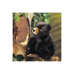 Peluche marionnette Petit ours brun foncé