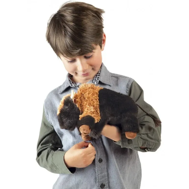 Peluche marionnette Petit Bison