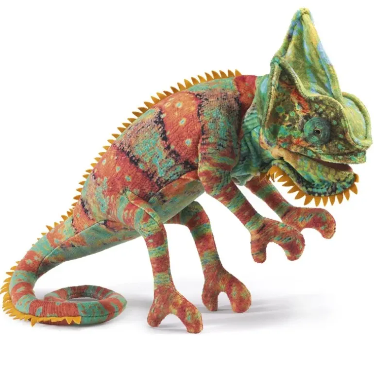Peluche marionnette Petit Caméléon
