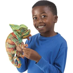 Peluche marionnette Petit Caméléon