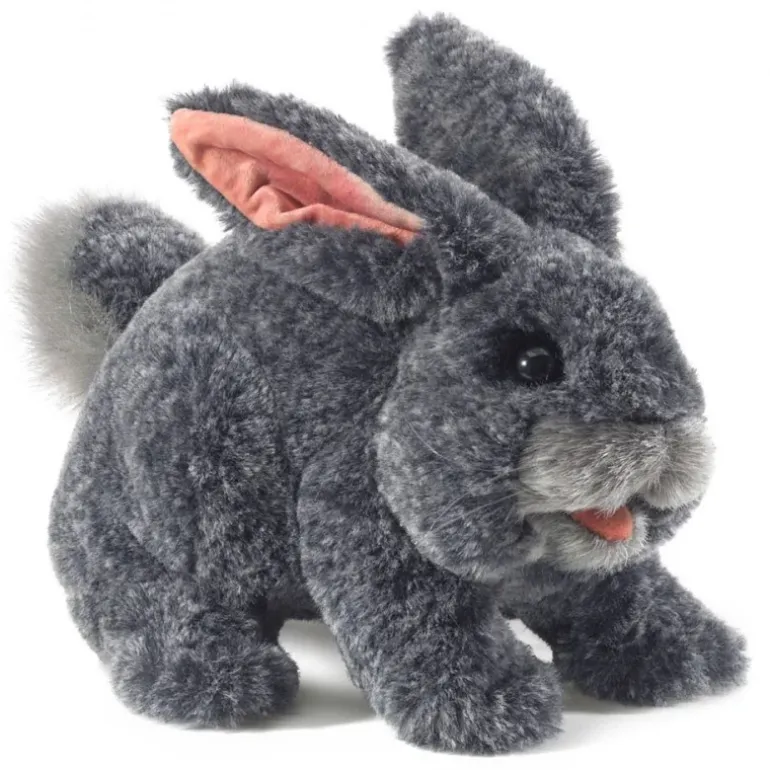 Peluche marionnette Petit Lapin gris
