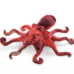 Peluche marionnette Pieuvre rouge
