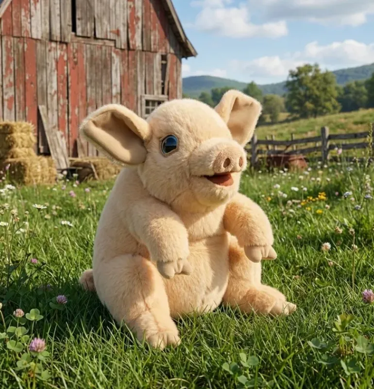 Peluche marionnette porcelet