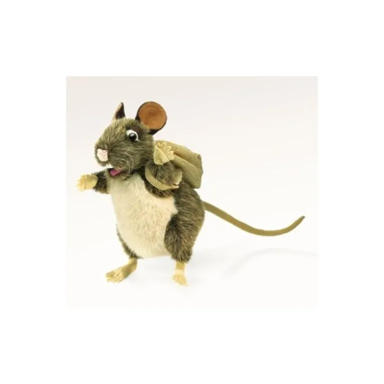 Peluche marionnette Rat avec sac à dos