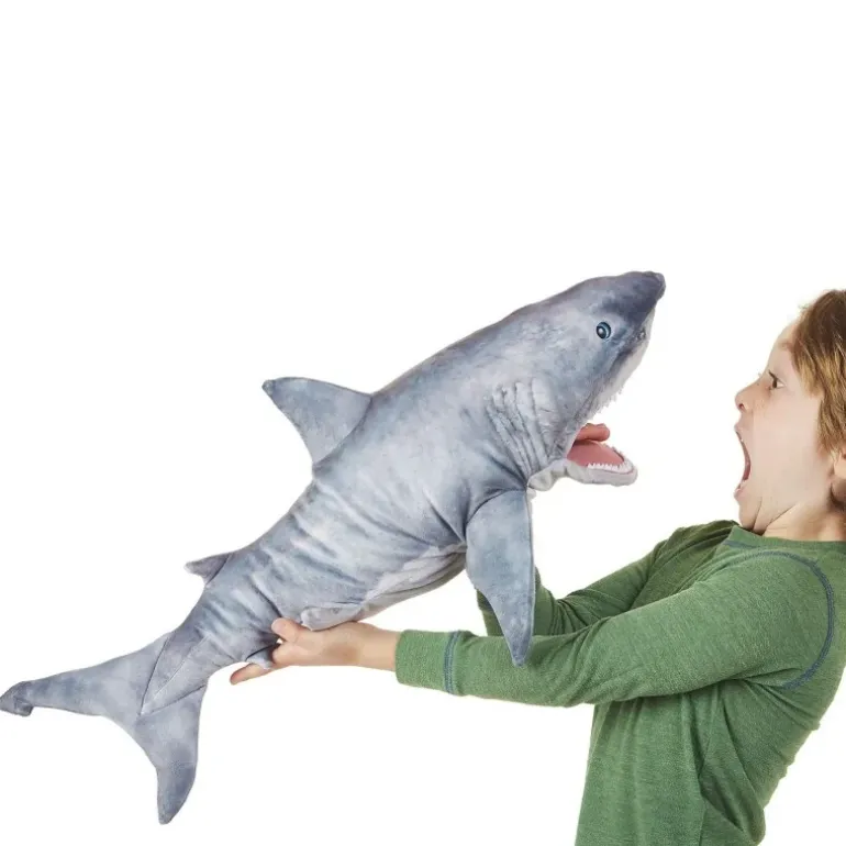Peluche marionnette Requin blanc