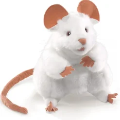 Peluche marionnette Souris Blanche