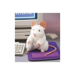 Peluche marionnette Souris Blanche