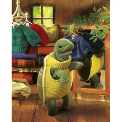 Peluche marionnette Tortue avec col roulé