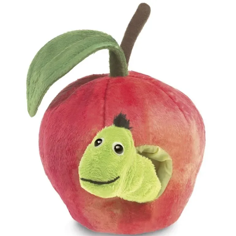 Peluche marionnette Ver dans la pomme