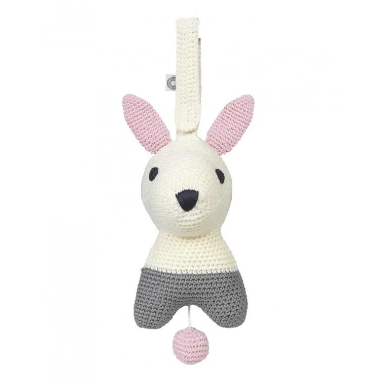 Peluche musicale Hella lapin blanc - 18 cm