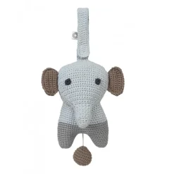 Peluche musicale Hella éléphant gris - 18 cm