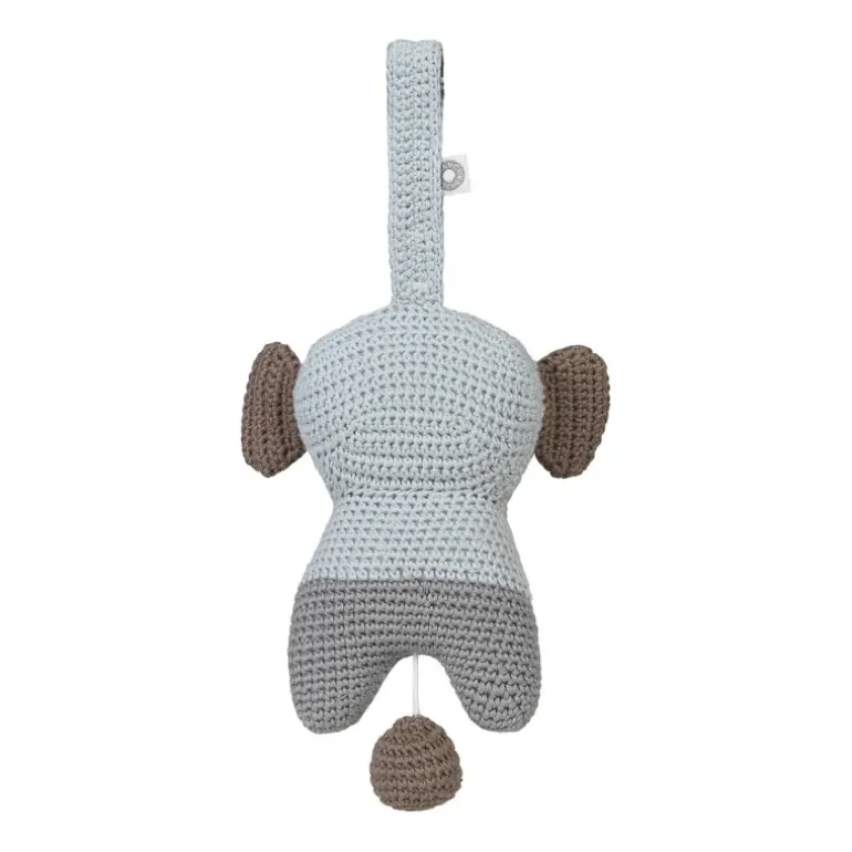 Peluche musicale Hella éléphant gris - 18 cm